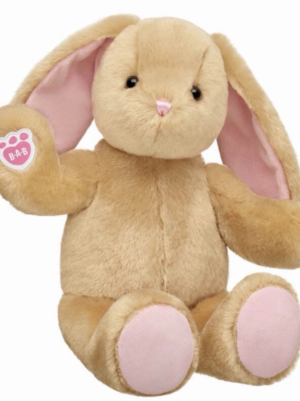 Build-A-Bear Beige Bunny with Pink Accents Plush UNSTUFFED